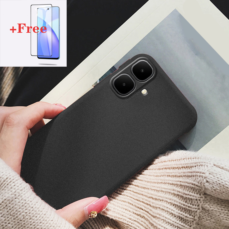 (Free%20Tempered%20Glass)Biruiqu%20For%20Infinix%20Smart%2010%20Shockproof%20Anti%20Slip%20Soft%20TPU%20Sandstone%20Matte%20Back%20Case%20Cover%20-%20Image%209