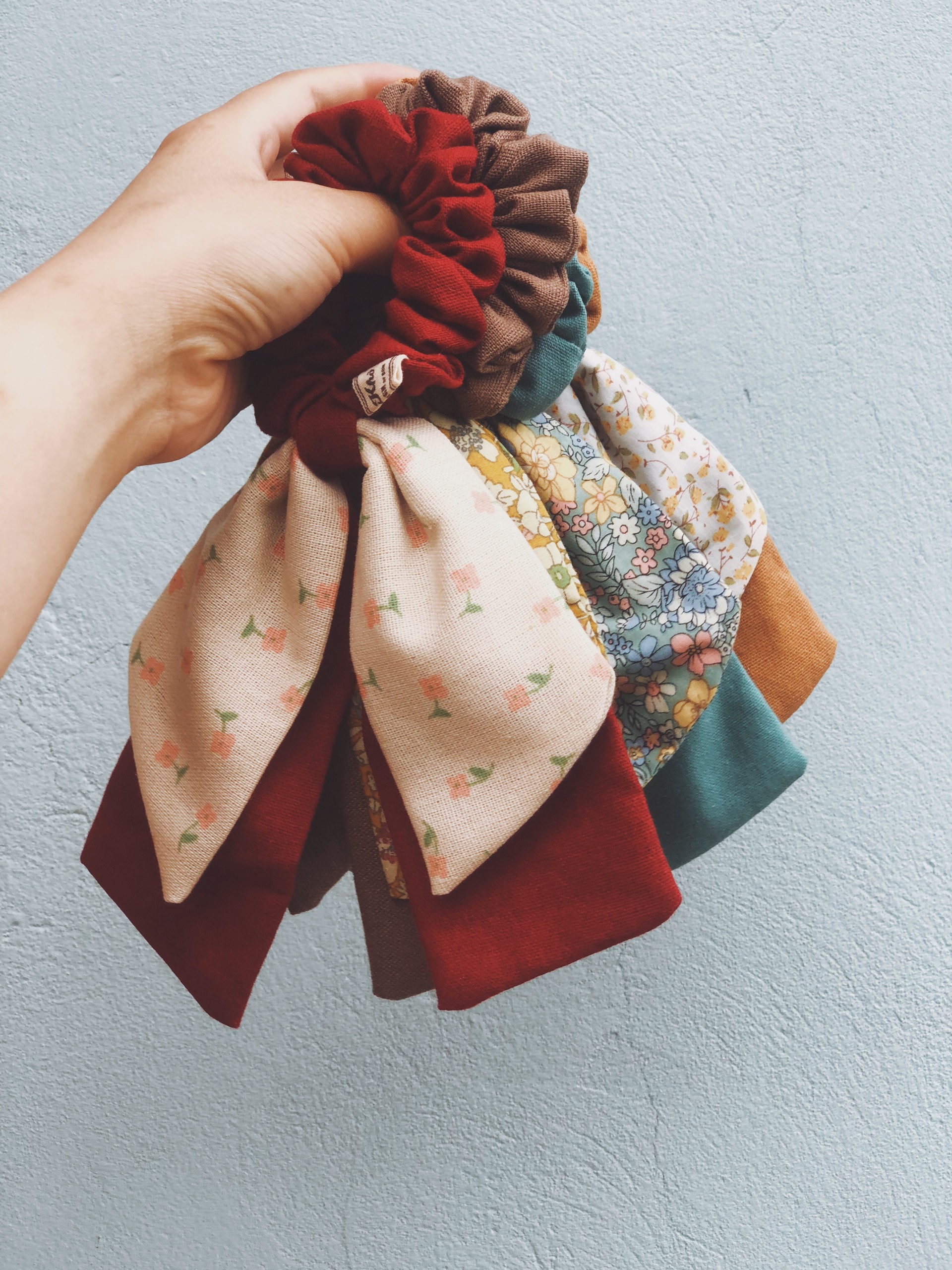 Nơ cột tóc handmade - Buộc tóc vải linen