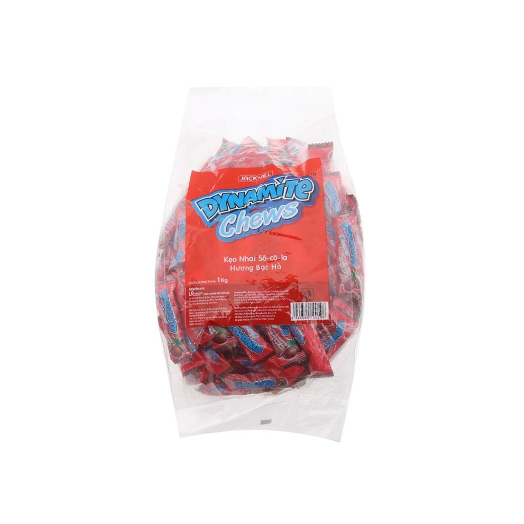 Kẹo nhai socola hương bạc hà dynamite chews chocomint candy túi 1 ký