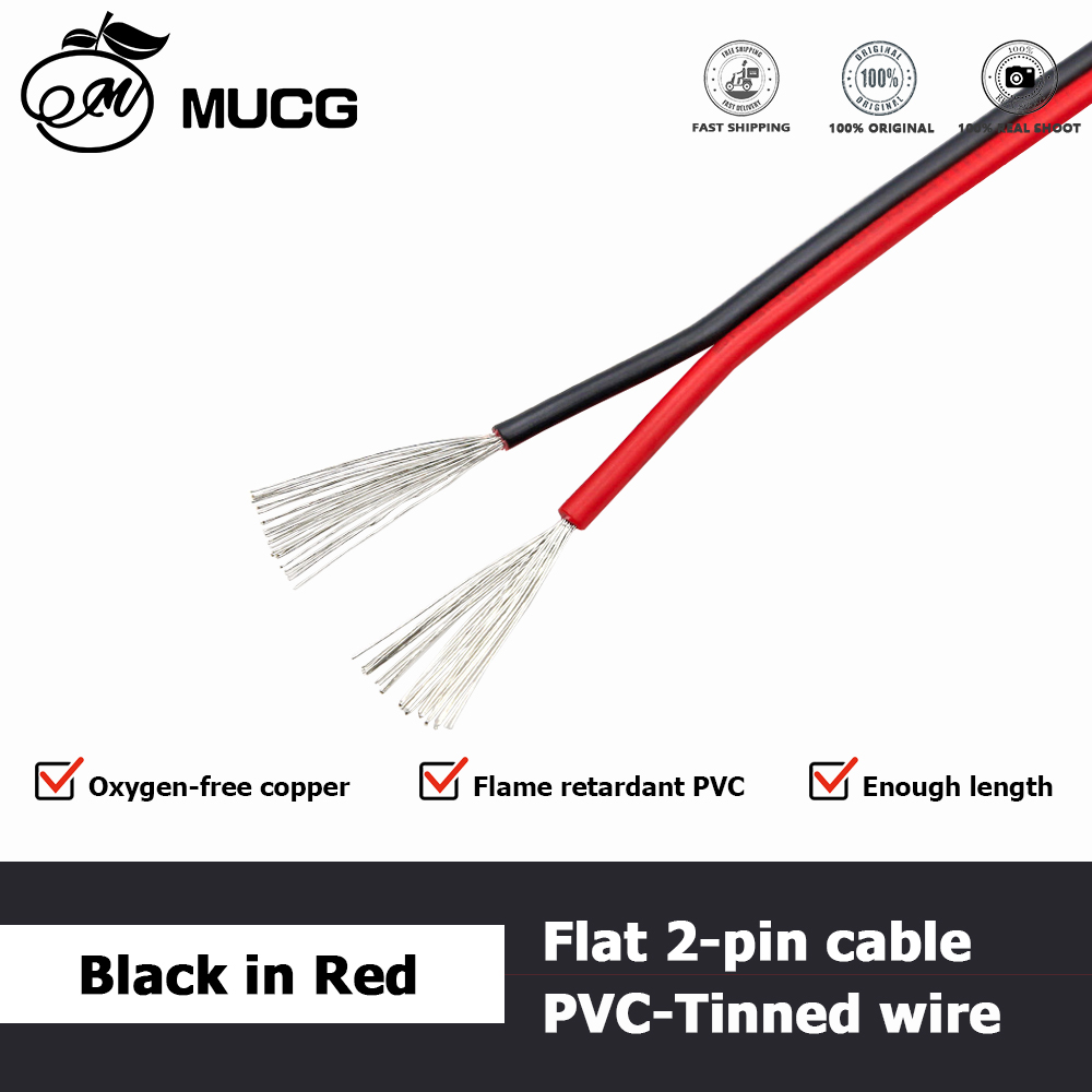 2 pin cable red black Soft Electrical wires 5V 9V 12V LED strip speaker ...