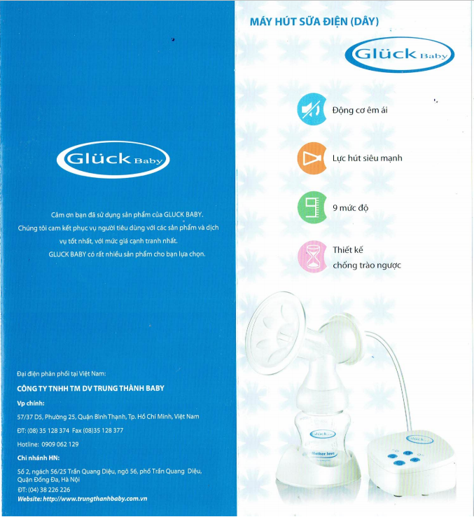 Máy hút sữa điện đơn Gluck Baby GP31