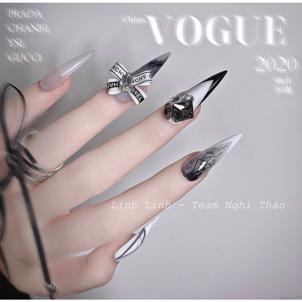 Đá nail MIAN _ Sét đá khối chân vàng siêu sáng