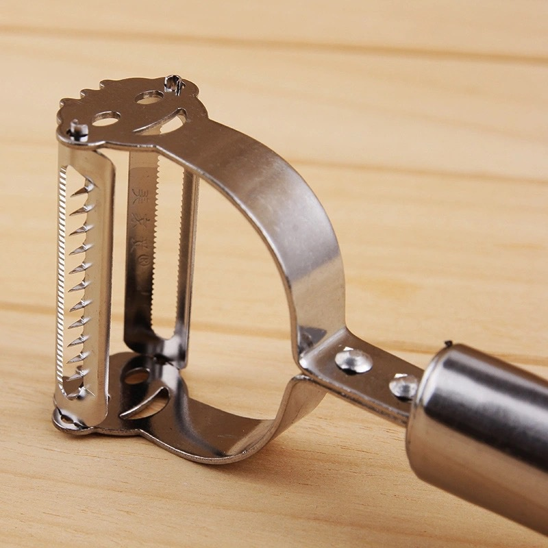Stainless steel 2 in 1 multi-functional stainless steel fruit scraper with anti-rust. Fast vegetable fiber never-HVL tea