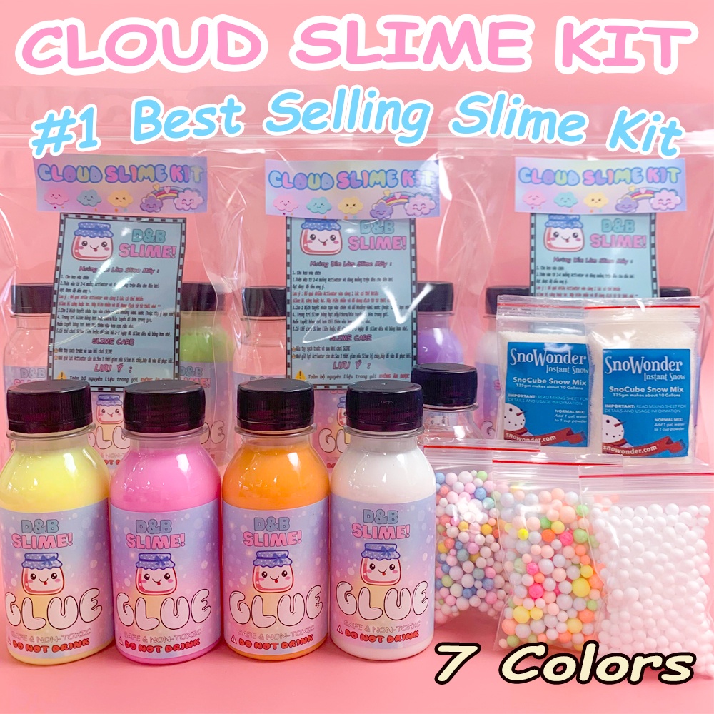 Bộ Kit làm Slime Mây Cao Cấp - Kit làm Slime Mây Đủ Màu Gía Rẻ Nhất Có