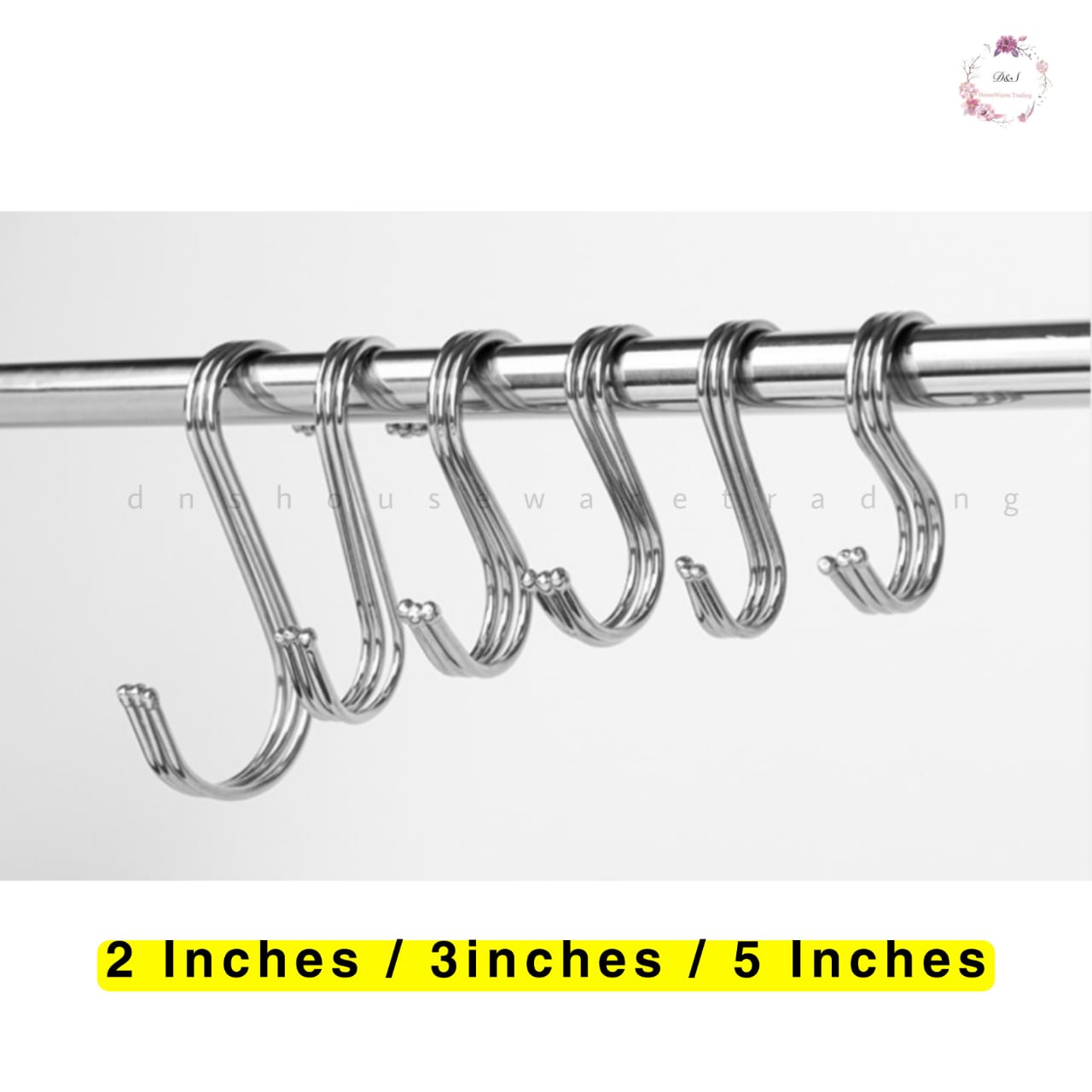 2 / 3 / 5 Inches Strong Load-bearing Stainless Steel S Hook Cangkuk S 不锈钢s 挂钩黑色铁S钩s勾一体成型规格齐全多功能百货s钩