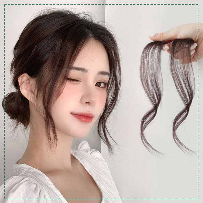Tóc mái dài phong cách, sợi tơ tự nhiên (1 cặp)