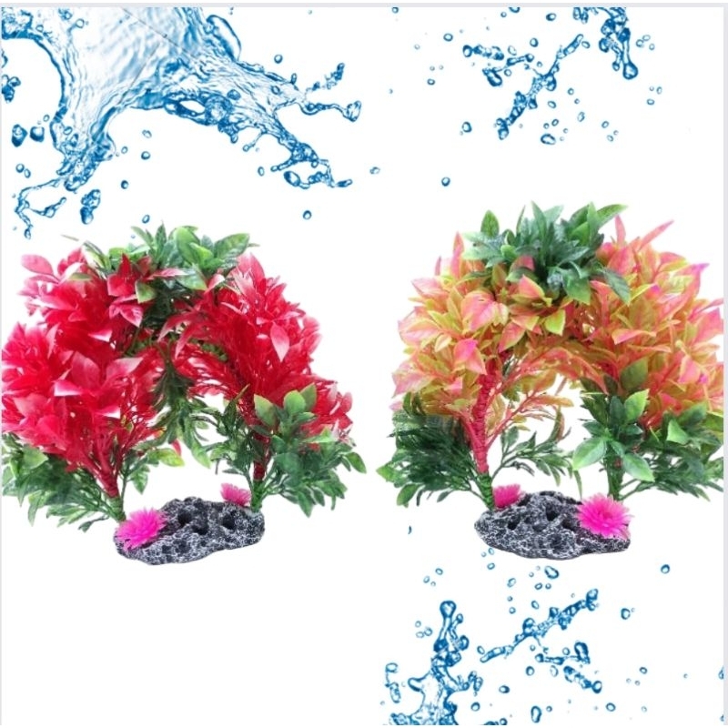Hiasan aquarium dekorasi BUNGA PLASTIK MODEL LINGKAR