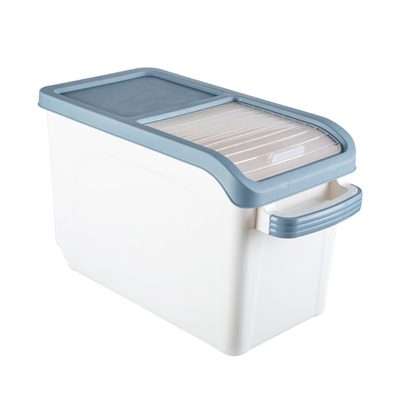 Rice Storage Container 10kg with Visible Window and Pulley for Home Kitchen Thick Rice Storage Box Grain Storage Box