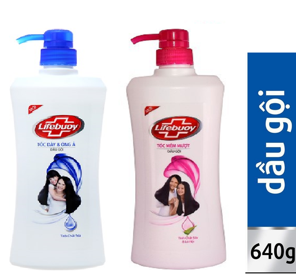 Dầu gội Lifebuoy 640g(xanh/ đỏ)