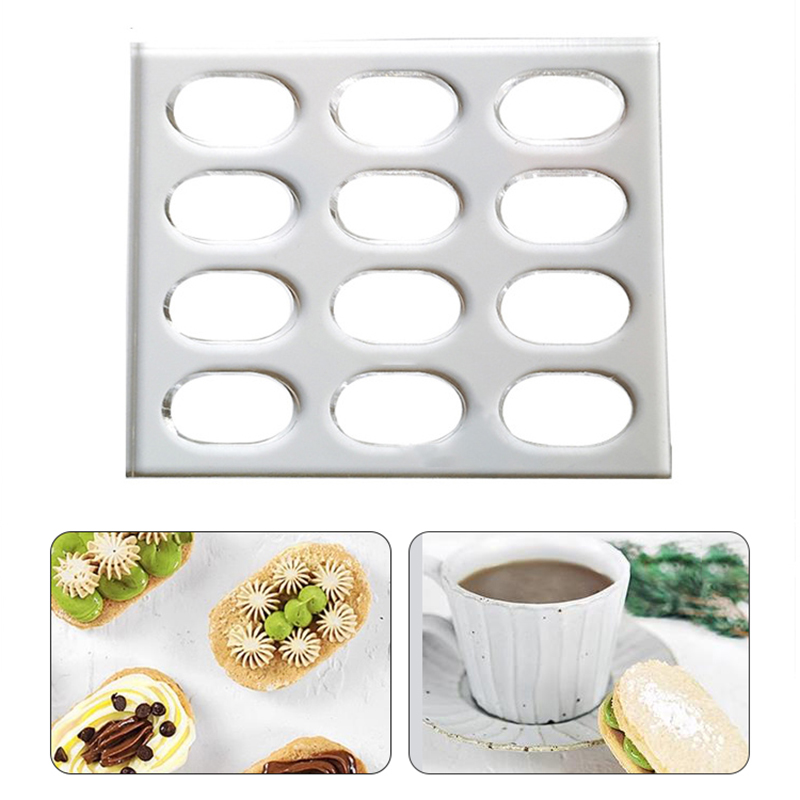 【Coral】💖【HOT SALE】🎈🎈 1Pcs Clear Polycarbonate Dacquoise Cake Mold Oval Round Shaped Dakovaz Macaron Mould Cake Decorating Tool Bakeware