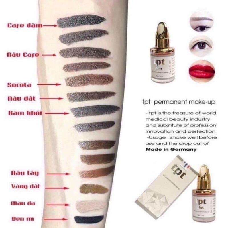 MỰC PHUN XĂM TPT CAO CẤP 12ML NHẬP KHẨU ĐỨC [CHÍNH HÃNG]