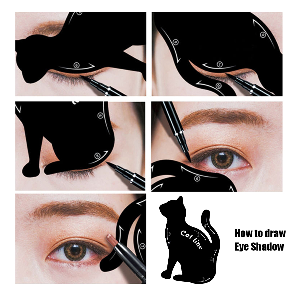 Trang điểm mắt stencils Bút kẻ mắt định hình Stencil công cụ Eyeshadow thẻ công cụ mẫu
