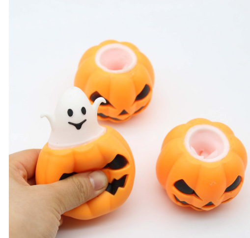 LYZRC Halloween funny pumpkin pinching music venting ghost fun squeeze decompression toy funny pumpkin ghost