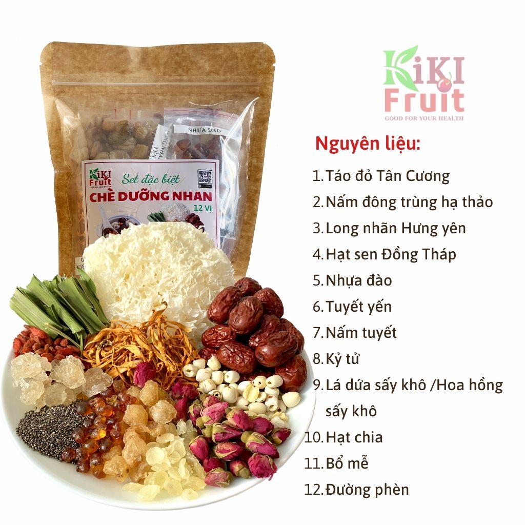 Combo 2 Set Chè Ngon, Chè Khúc Bạch Chè Dưỡng Nhan - KiKi Fruit