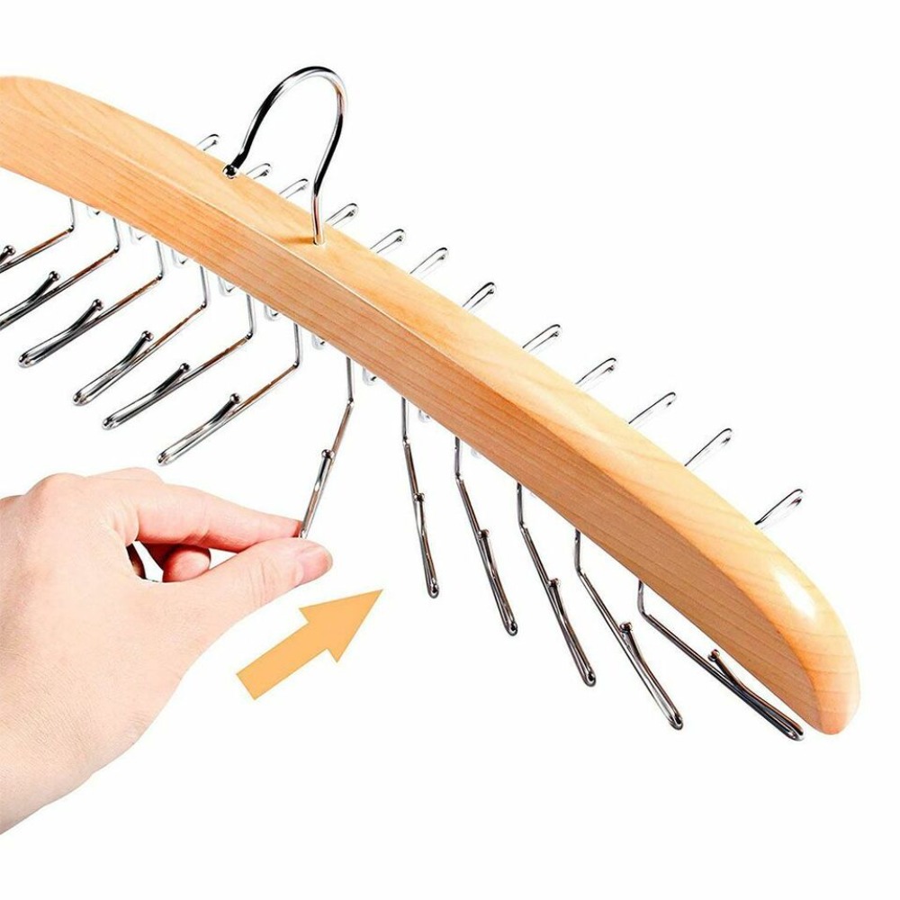 CHARDRUSHRU Multi-Function Rack Organizer with 24 Hooks Save Much Space Necktie Tie Hanger Belt Holder