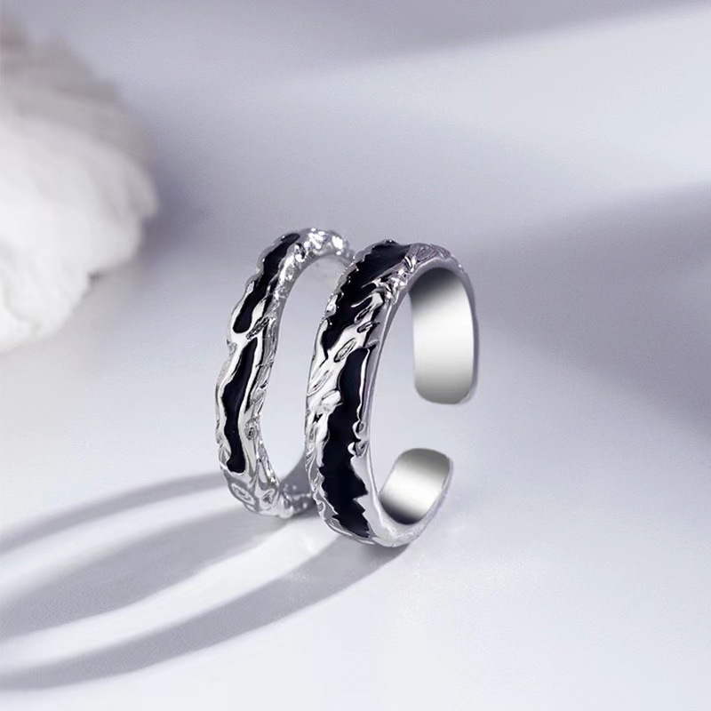 Vintage Green Cylinder Shadow Ring Men's and Women's Cold Wind Open ...