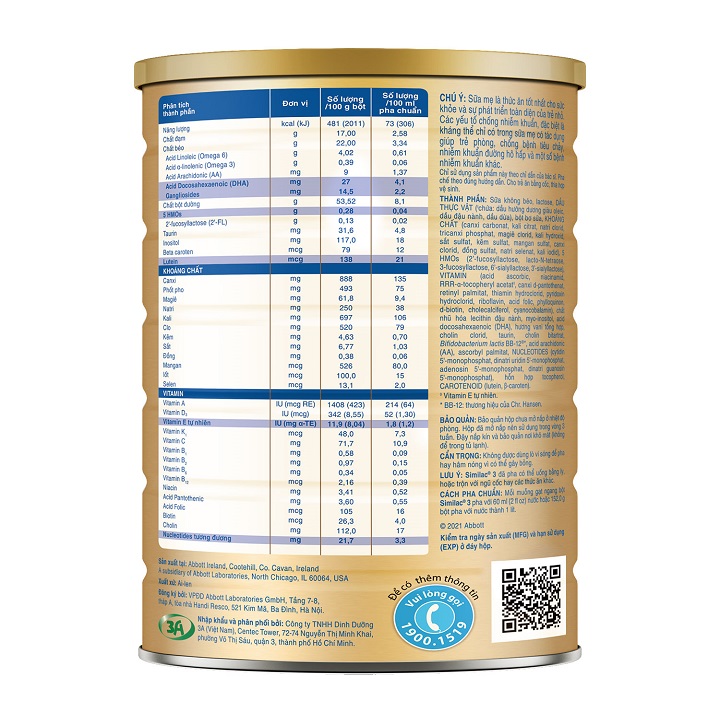 Sữa bột Similac PRODI-G 1+ 850g /1.6kg Mới