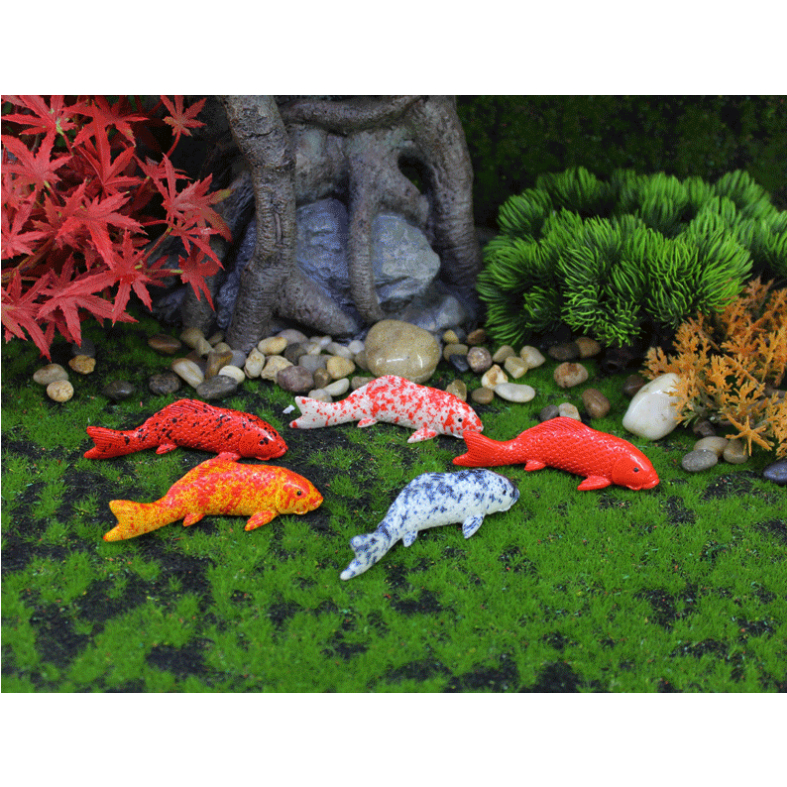 Mô hình cá koi màu sắc trang trí trang trí tiểu cảnh, terrarium, DIY
