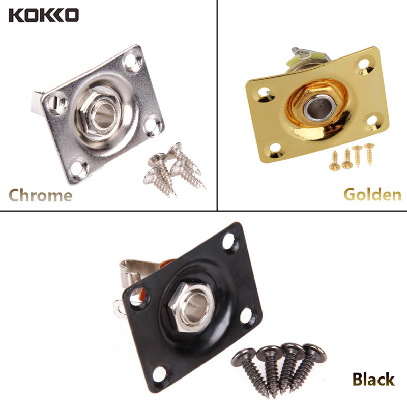 KOKKO Square Guitar Jack Plate 1/4 Output Input Jack Socket Assembly Epiphone TL Electric Guitar Parts & Accessories