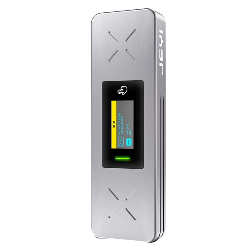 I9x smart m.2 nvme / sata ssd enclosure usb 3.2 gen 2 10gbps, external m2 adapter case support m-key b+m key uasp trim silver gray