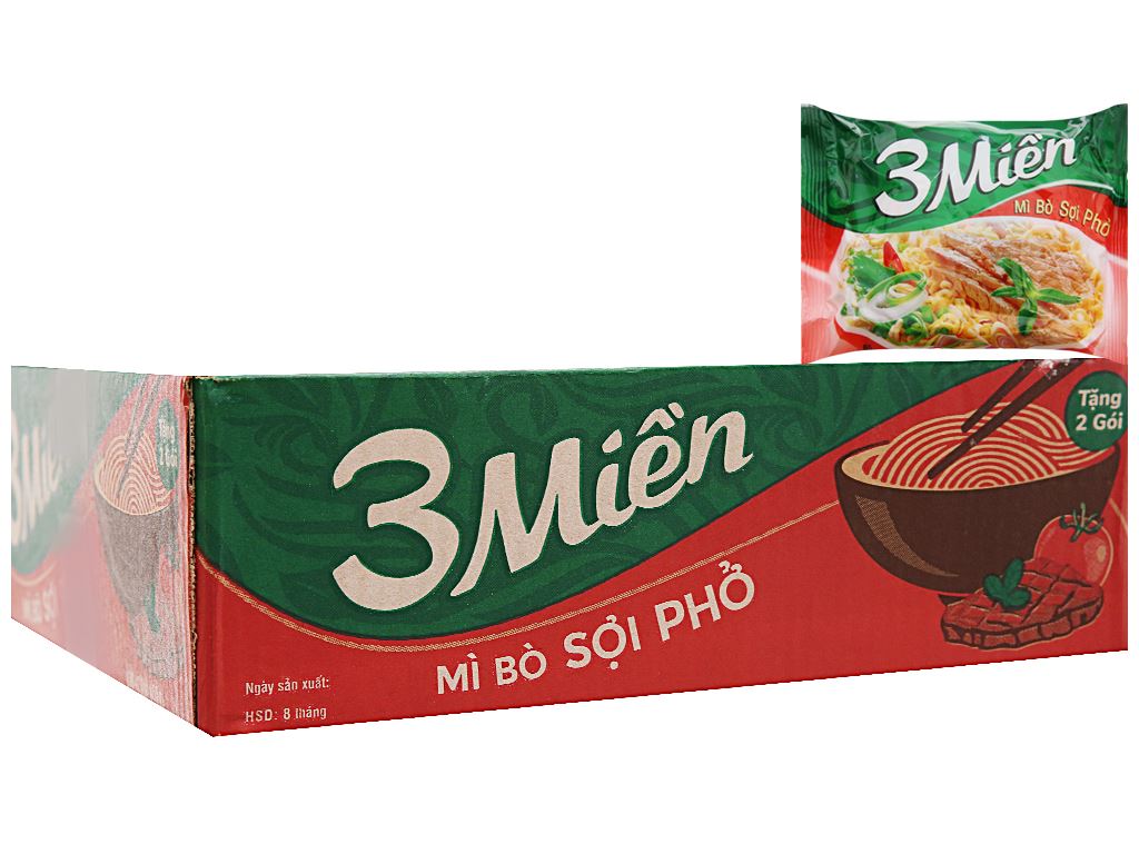 Mì Bò Sợi Phở 3 Miền Gói 65g