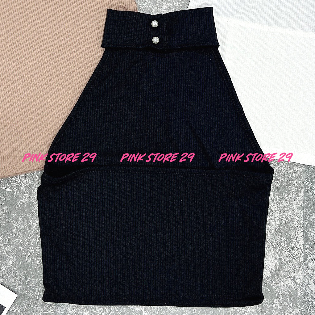 Áo croptop yếm cổ lọ A5062
