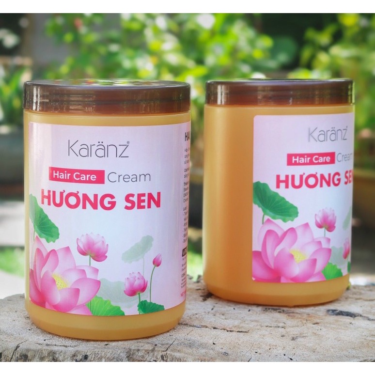 Hấp dầu (Kem ủ tóc) Karanz hương sen 1000ml dưỡng tóc mềm mượt, dành cho tóc khô xơ