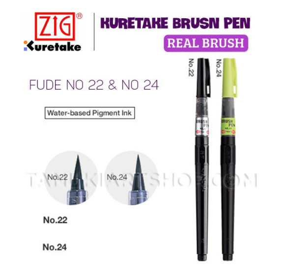 Bút lông Kuretake Fude (no 22/24).