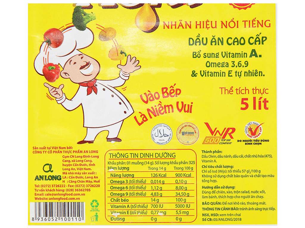 Dầu Ăn Cao Cấp Happi Koki Can 5L