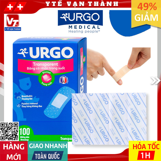 ✅ băng keo cá nhân trong suốt urgo transparent | băng cá nhân -vt0882 - y tế vạn thành