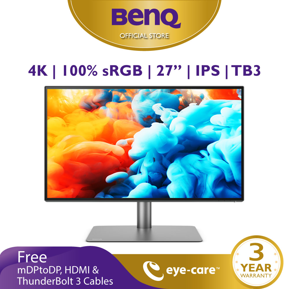 [MỚI] Màn hình máy tính BenQ PD2725U 27 inch 4K UHD 100% sRGB 95% P3 Thunderbolt 3 chuyên đồ họa xử lý hình ảnh, hỗ trợ PIP / PBP, daisy chain