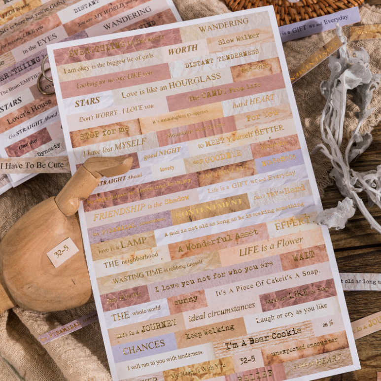 Set 4 tấm sticker câu quotes tiếng anh