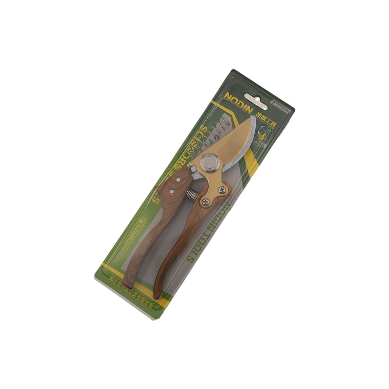 Wood grain handle pruning scissors Garden scissors Bonsai pruning scissors Flower branch thick branch gardening scissors solid