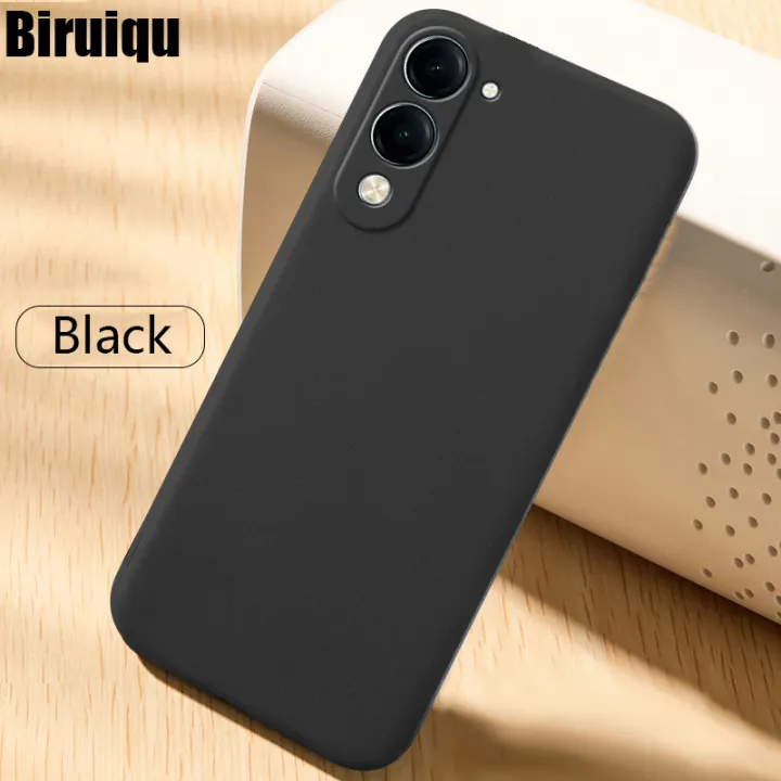Biruiqu For VIVO Y04 Shockproof Anti Slip Soft TPU Sandstone Matte Back Case Cover