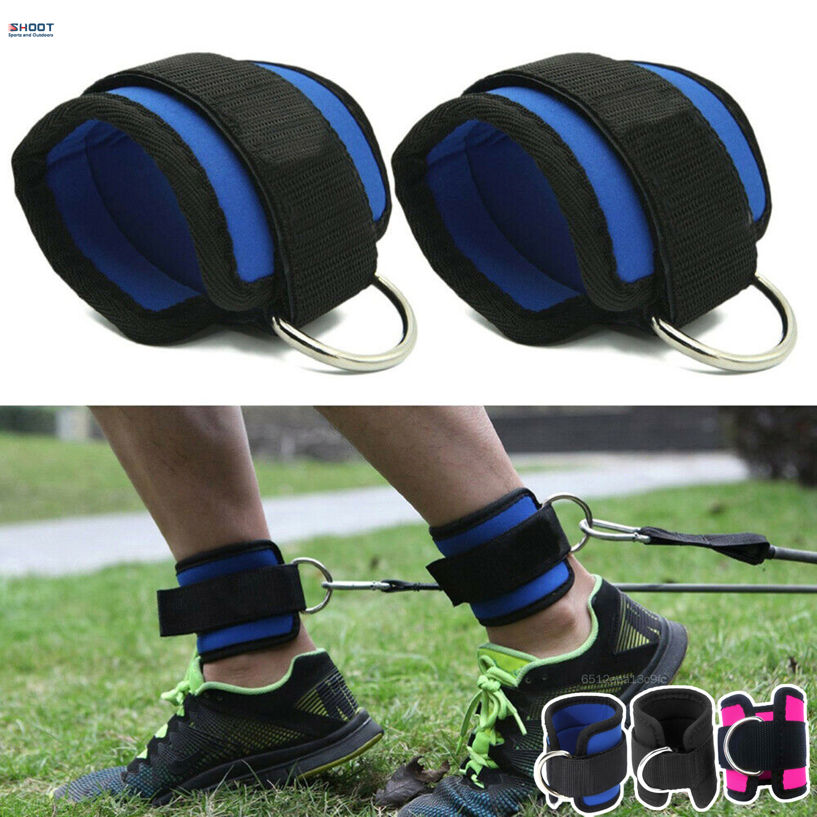 2pcs Fitness Padded Ankle Straps for Cable Machines Adjustable