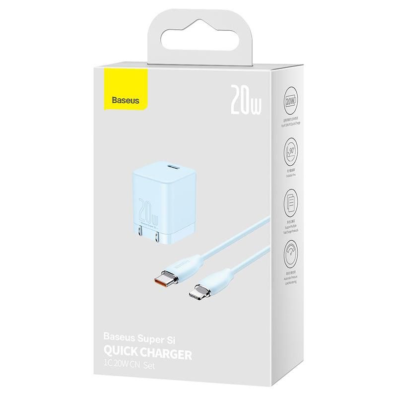 Bộ Sạc Nhanh Baseus Super Si Pro (1C 20W- Kèm Cáp C To Ip PD 20W 1M )