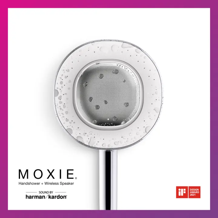 [Music Handshower] KOHLER Moxie Handshower with Wireless Built-in Smart Speaker - Sound by Harman Kardon, Polished Chrome K-R28241T-NKE-CP / Black K-R28241T-NKE-BL