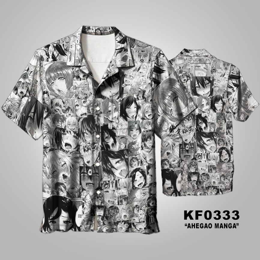 BAJU KEMEJA ANIME MANGA AHEGAO FACE ADA SIZE JUMBO | Lazada Indonesia