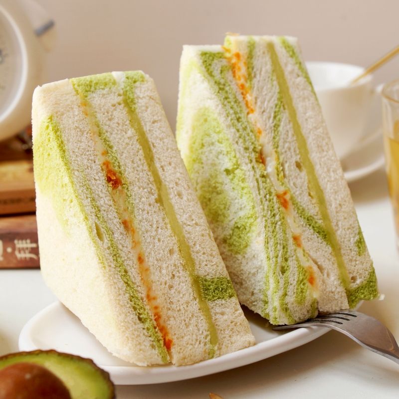 XUPAI Avocado Pork Floss Sandwich Bread Breakfast Sandwich Burst