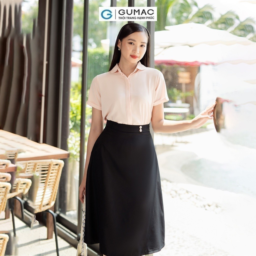 [4.4 - 6.4 |Voucher 10-12%] Chân váy phối nút eo thời trang GUMAC VD07014
