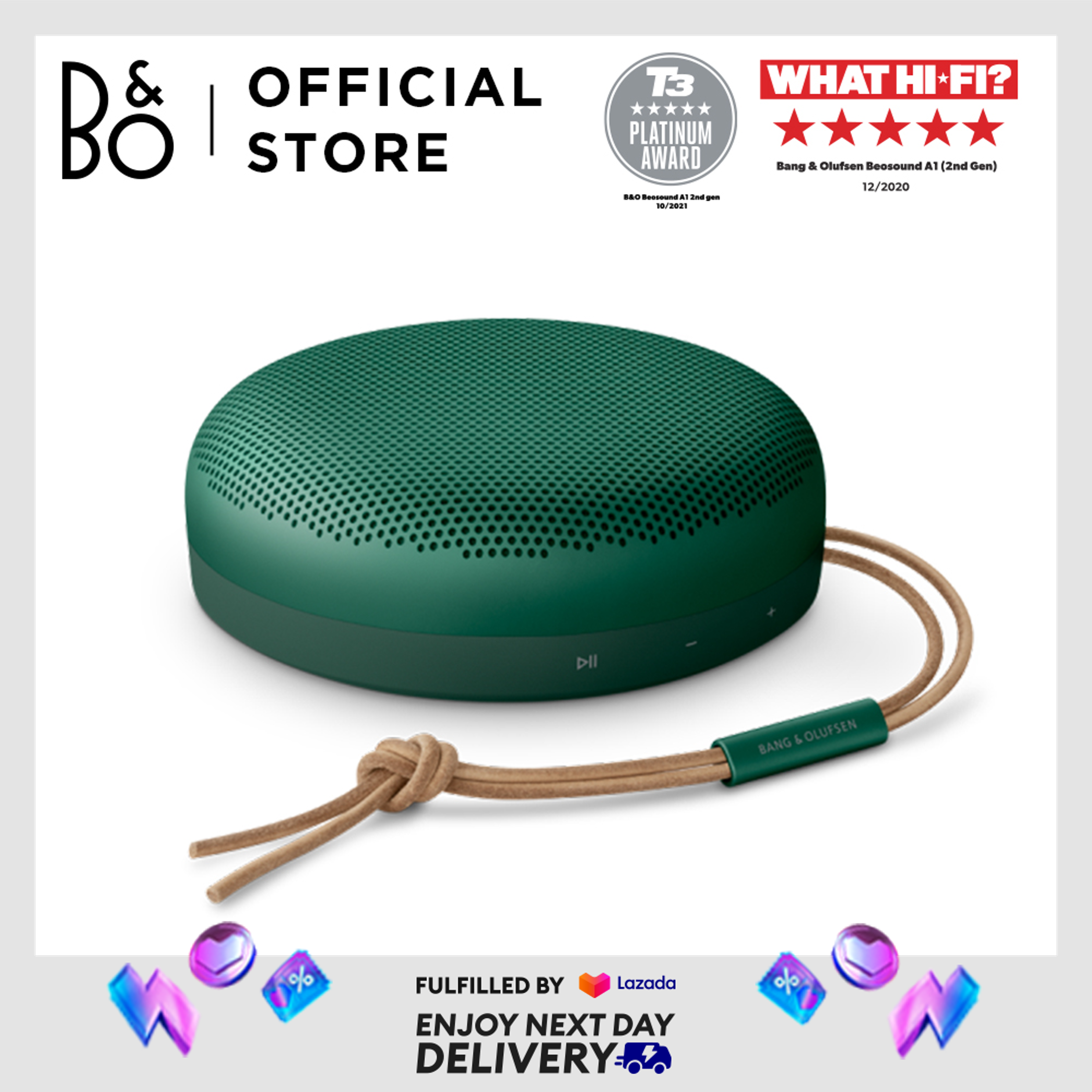 Bang & Olufsen Beosound A1 2nd Gen Portable Bluetooth Speaker Green Gold  Pink Grey Mist Black Anthracite Anthracite Oxygen DSP Stereo Pairing  Built-in Mic Rechargeable Voice Assist | Lazada Singapore