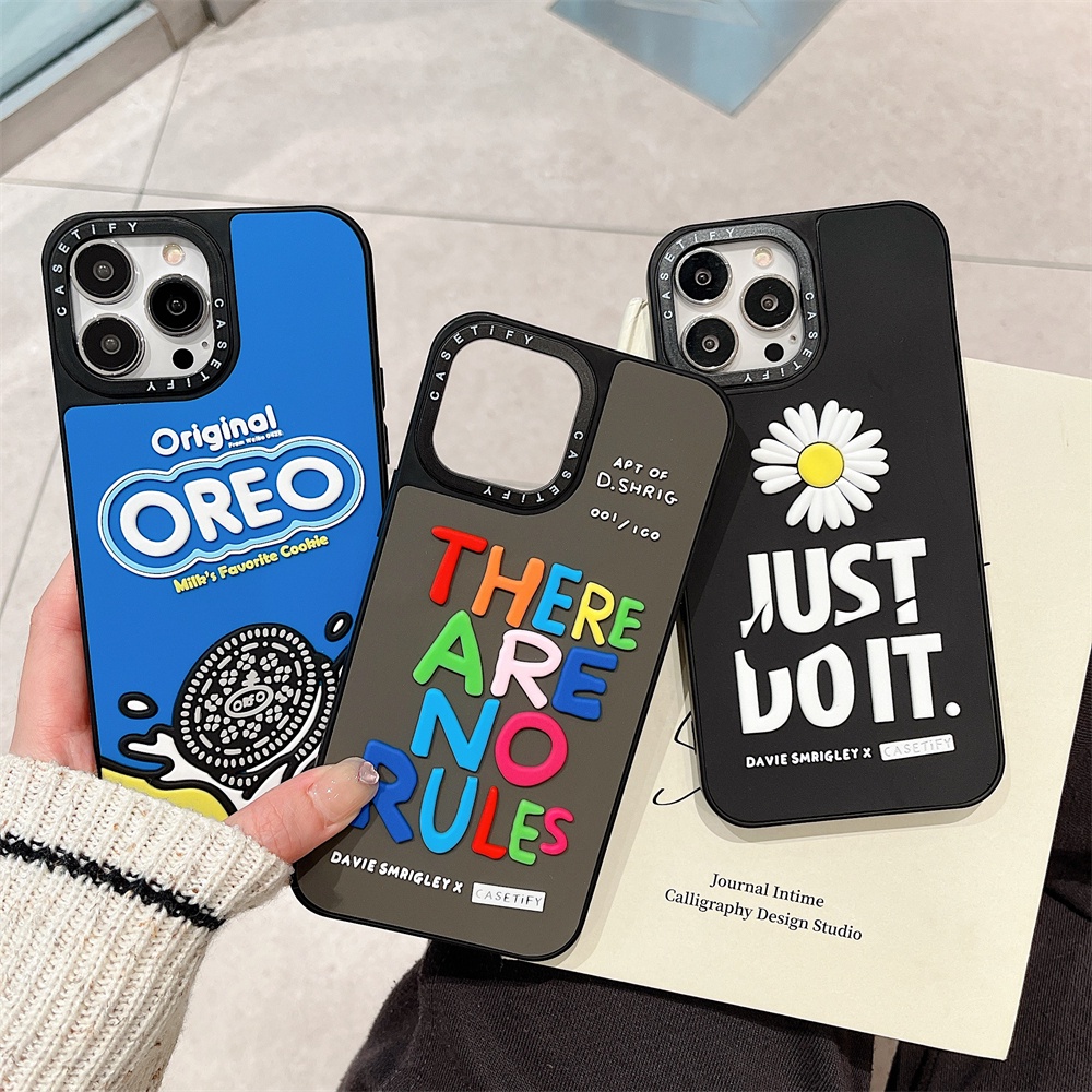 Ice FoxColorful Silicone Case For iPhone 14 15 Pro Max 3D Touch Hard Back Cover Case for iPhone 12 13 Pro Max Letters Orea Shockproof Case For iPhone 11 Case Tify Case