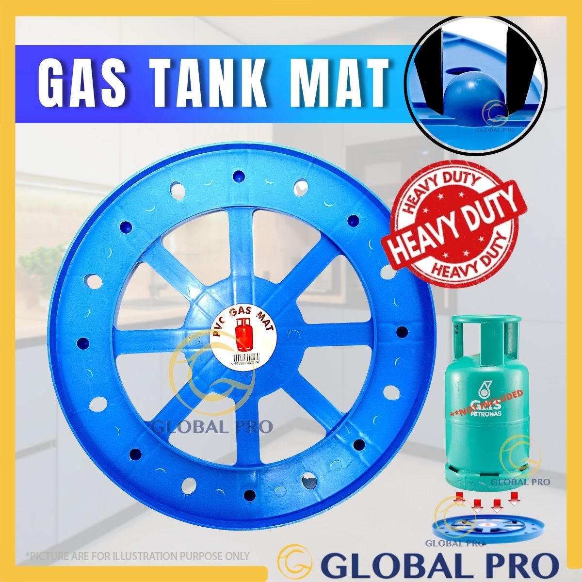 Global Pro PVC Gas Tank Mat NO ROLLER TONG MOVER HEAVY DUTY Cylinder