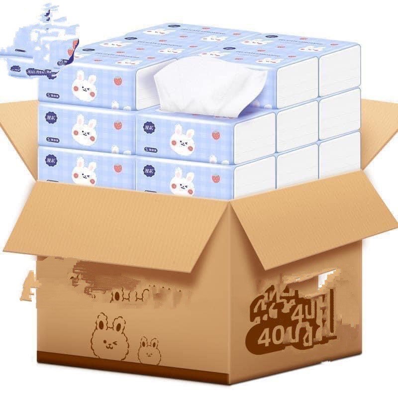 giấy ăn con thỏ thùng 40 gói 4 lớp siêu dai