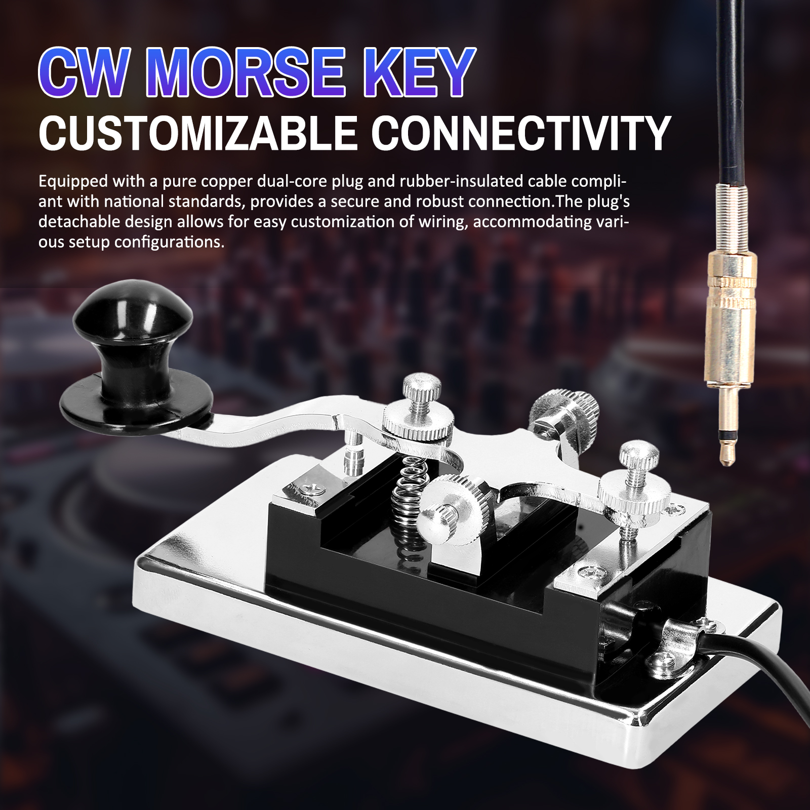 Morse Code CW Telegraph Hand Heavy Key Short Radio Communication Teaching Aids HY K4