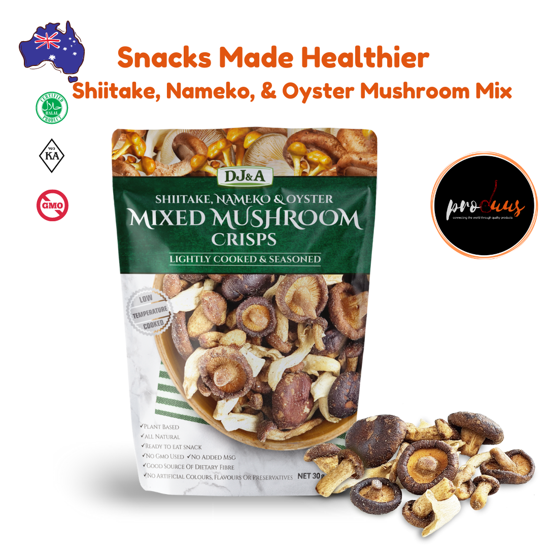 DJ&A Shiitake Mushroom Crisps 30g Australian Natural Healthy Snacks