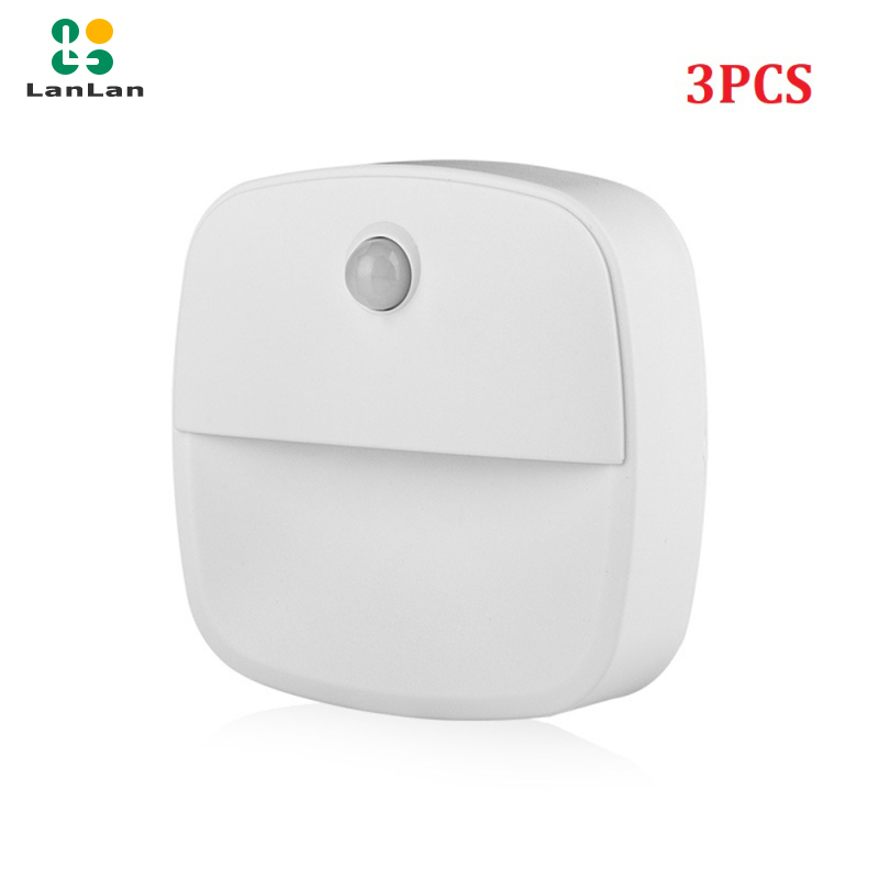 Lanlan Led Smart Night Light Wall Lamp Energy Saving Pir Motion Sensor Kitchen Cabinet Light Bedroom Bedside Lamp