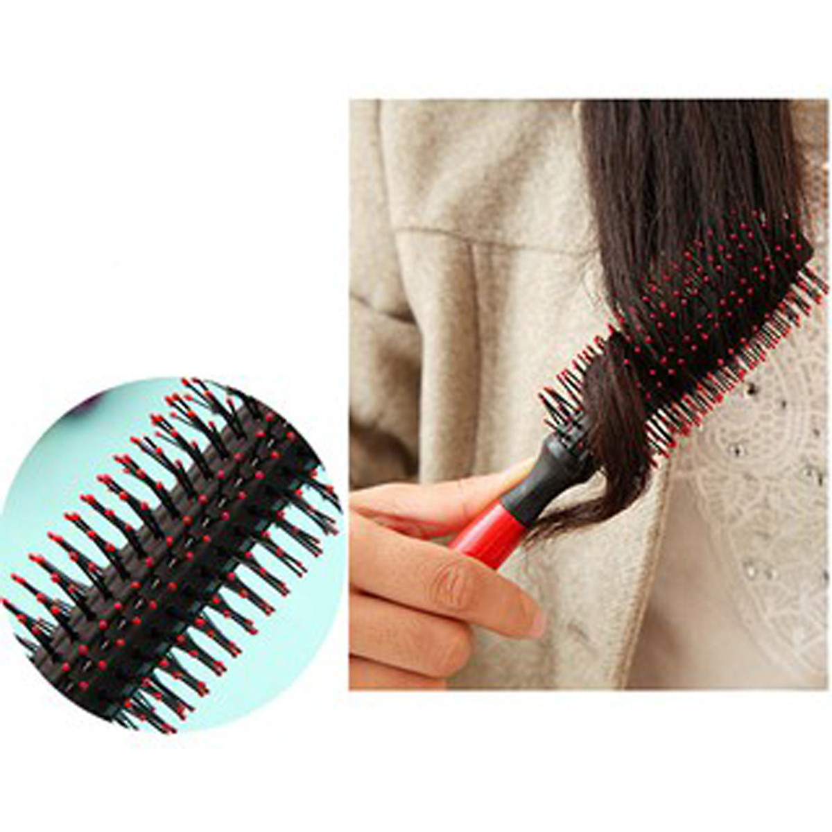 Lược tròn chải tóc xoăn, giữ nếp chuẩn