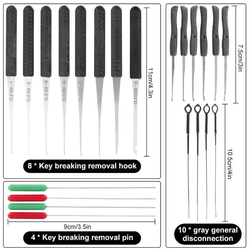 22Pcs Bị Gãy dụng cụ tách chìa khóa Kit Thợ Khóa dụng cụ cầm tay Tái Sử Dụng Loại Bỏ công cụ thợ khóa Móc Cho Nhà Thợ Khóa dụng cụ cầm tay Chuyên Nghiệp Bị Gãy dụng cụ tách chìa khóa Kit Gufuzi