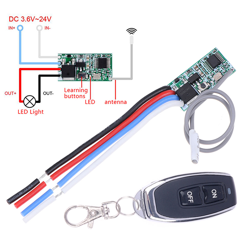 [Veli Shy] 433mhz DC 3.6V 5V 9V 12V 24V 1CH Mini Relay Wireless RF Remote Control Switch